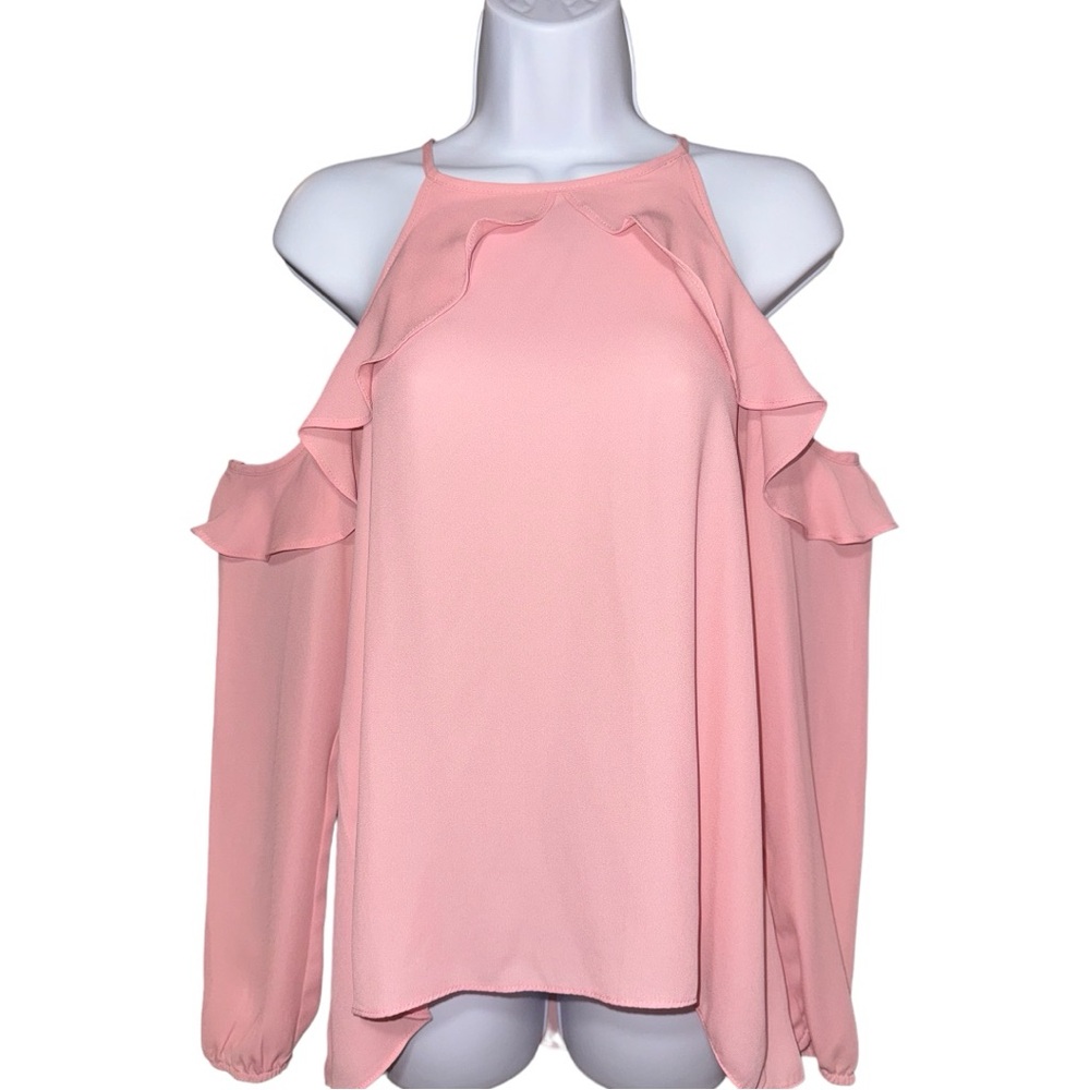 Decree layered ruffled open shoulder blouse